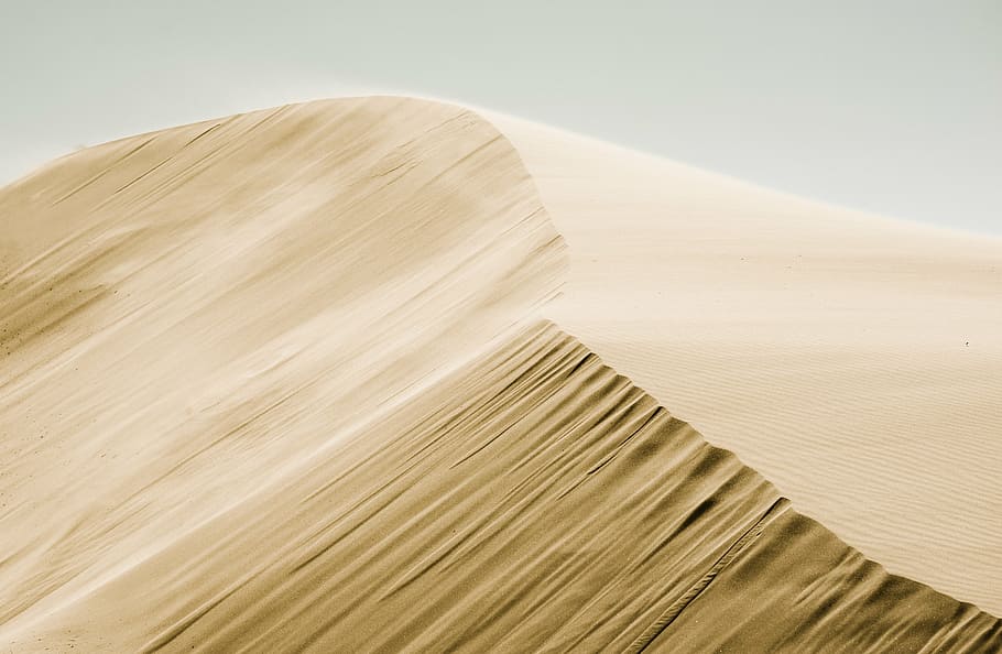 fotografia de paisagem, deserto, aérea, vista, areia, paisagem, montanhas, céu, duna de areia, ninguém