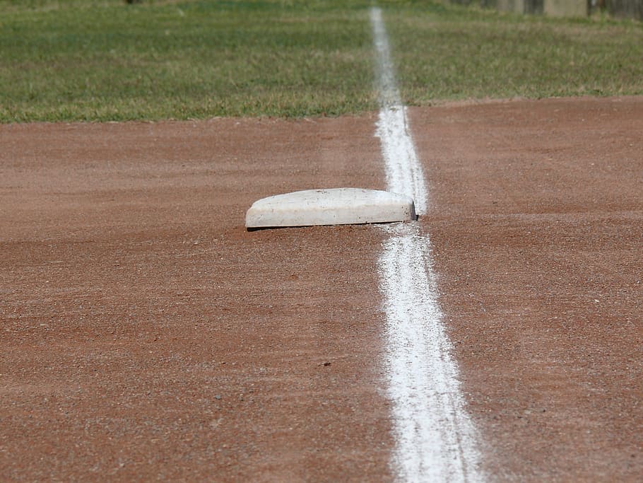 sport, baseball, base, infield, playing field, grass, competition, day, absence, competitive sport