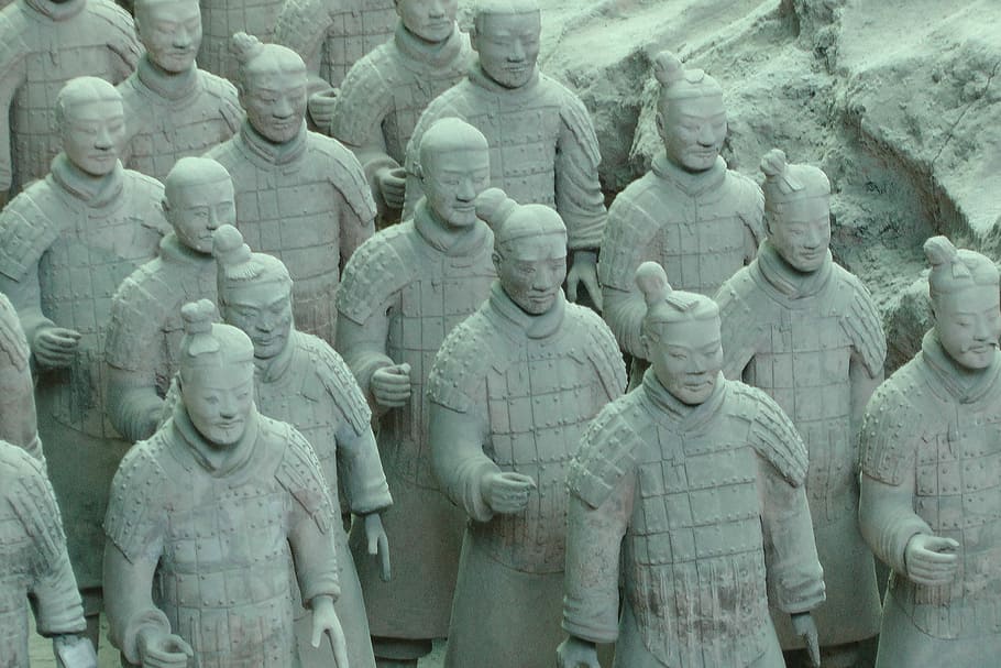 Terracotta Warriors, China, Ancient, dynasty, army, oriental, military, statue, terracotta, soldier