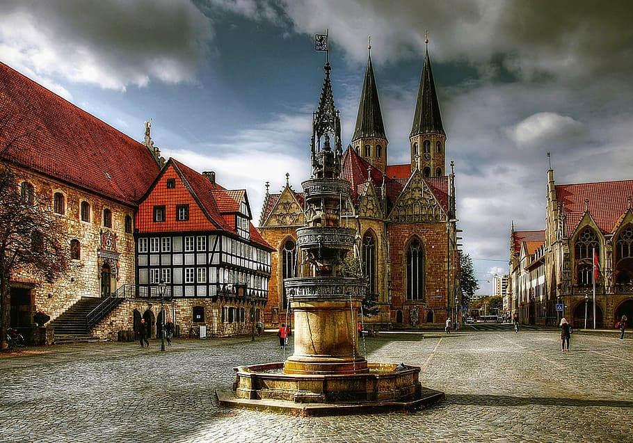 braunschweig city, braunschweig, city, lower saxony, historically, church, cloud - sky, architecture, history, building exterior