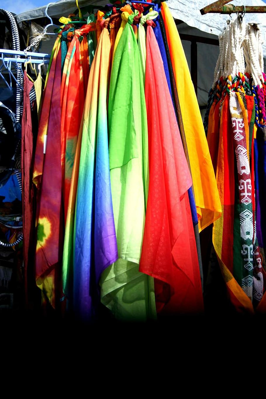 Shawls, Fabric, Marketplace, Material, scarf, fashion, textile, colorful, cloth, neckwear