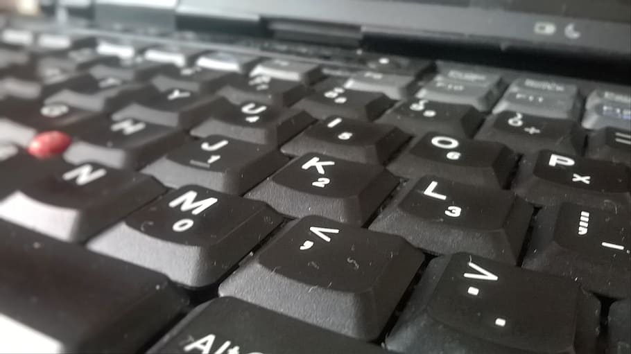 teclado, computador portátil, computador, portátil, caderno, negócios, eletrônica, colo, topo, computadores