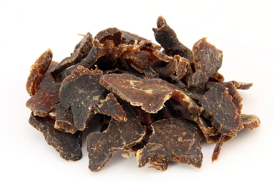 round, brown, food, isolated, white, background, Africa, Beef, Biltong, african