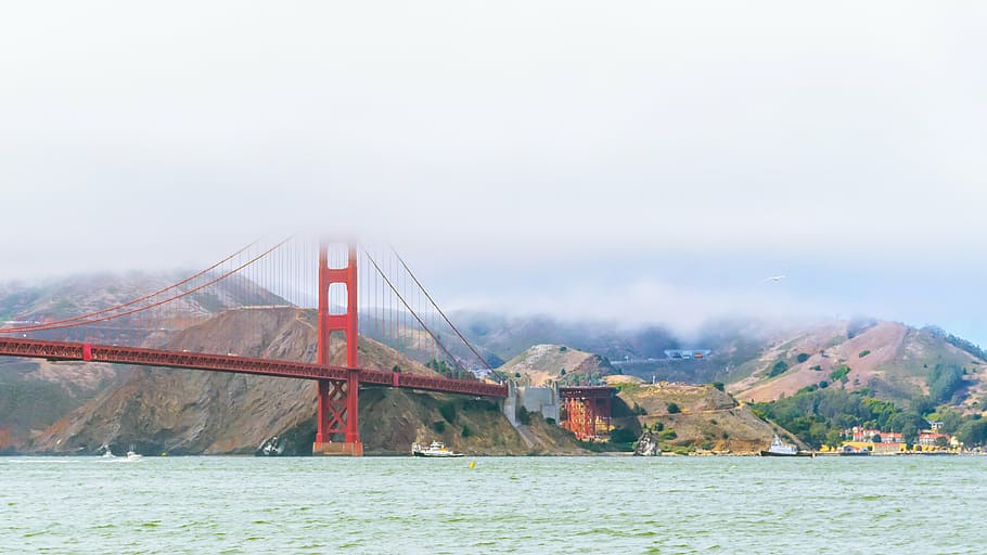 Golden Gate Bridge, San Francisco, Estados Unidos, nublado, durante el día, vista, puerta, puente, arquitectura, estructura
