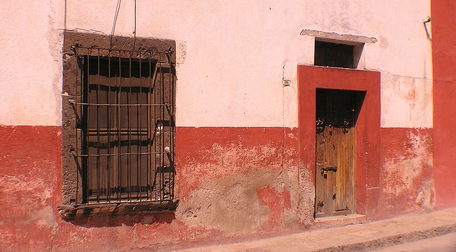 San miguel de allende, Meksiko, pintu, jalan masuk, masuk, pintu keluar masuk, unik, tempat tinggal, eksterior bangunan, struktur yang dibangun