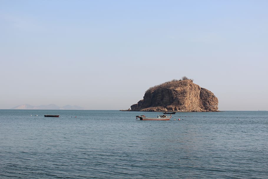 dalian, mallets island, beach, the sea, sea, water, sky, scenics - nature, beauty in nature, nautical vessel