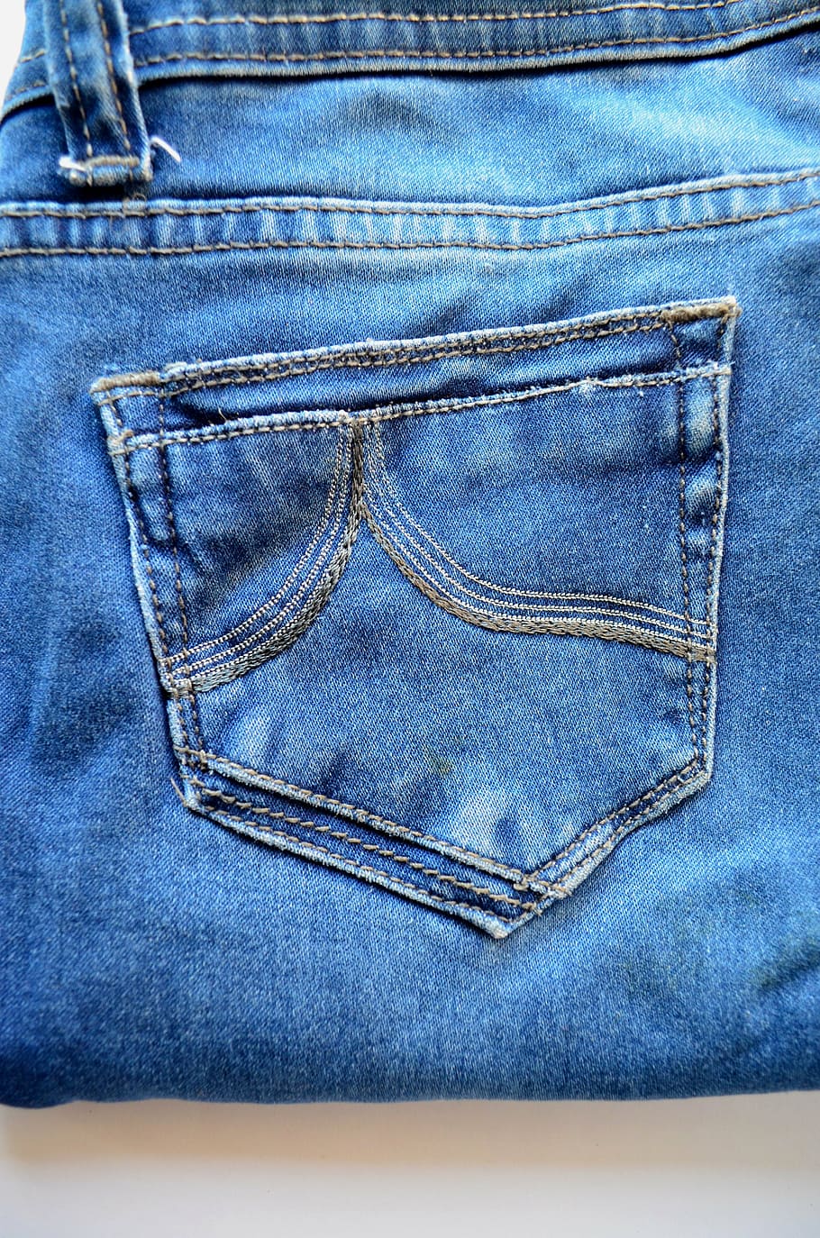calças de ganga, jeans, azul, bolso, moda, vestuário, algodão, pano, calças, tecido