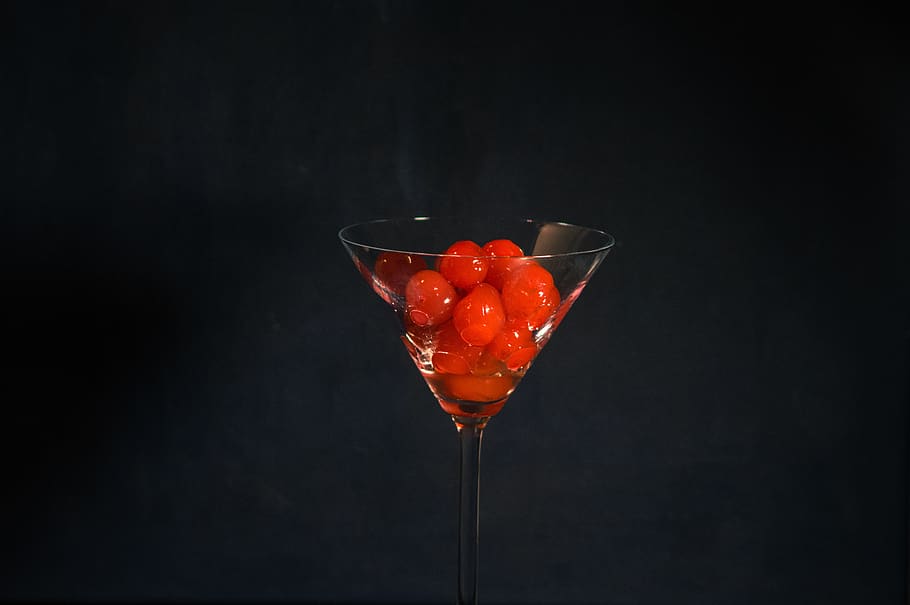 cocktail, cereja, martini, vermelho, vidro, cerejas, comida, fruta, fresco, vitamina