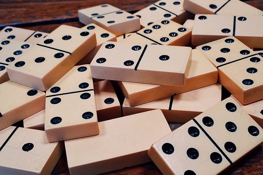 domino lot, dominoes, game, domino, strategy, leisure games, still life, luck, indoors, high angle view