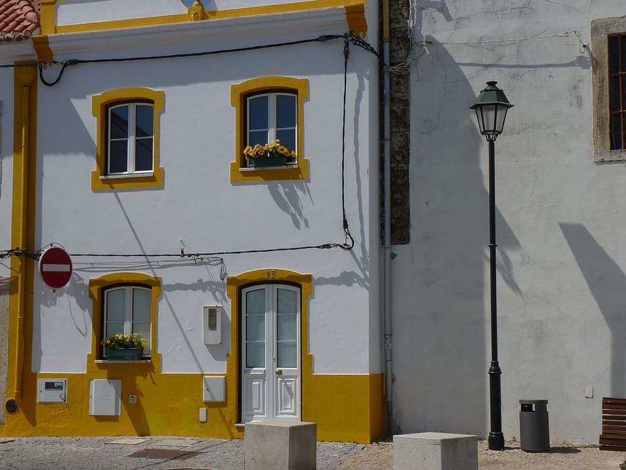portugal, casas, pueblo pesquero, atlántico, arquitectura, estructura construida, exterior del edificio, edificio, amarillo, ventana