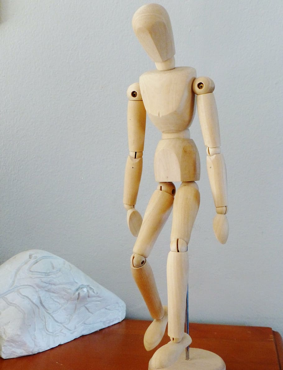holzfigur, doll, figure, mobile, directed, representation, human representation, indoors, wall - building feature, art and craft