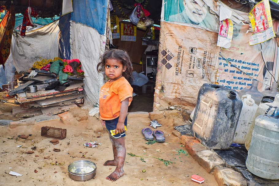 girl, standing, cointainers, people, child, poor, slums, india, h4zp, little