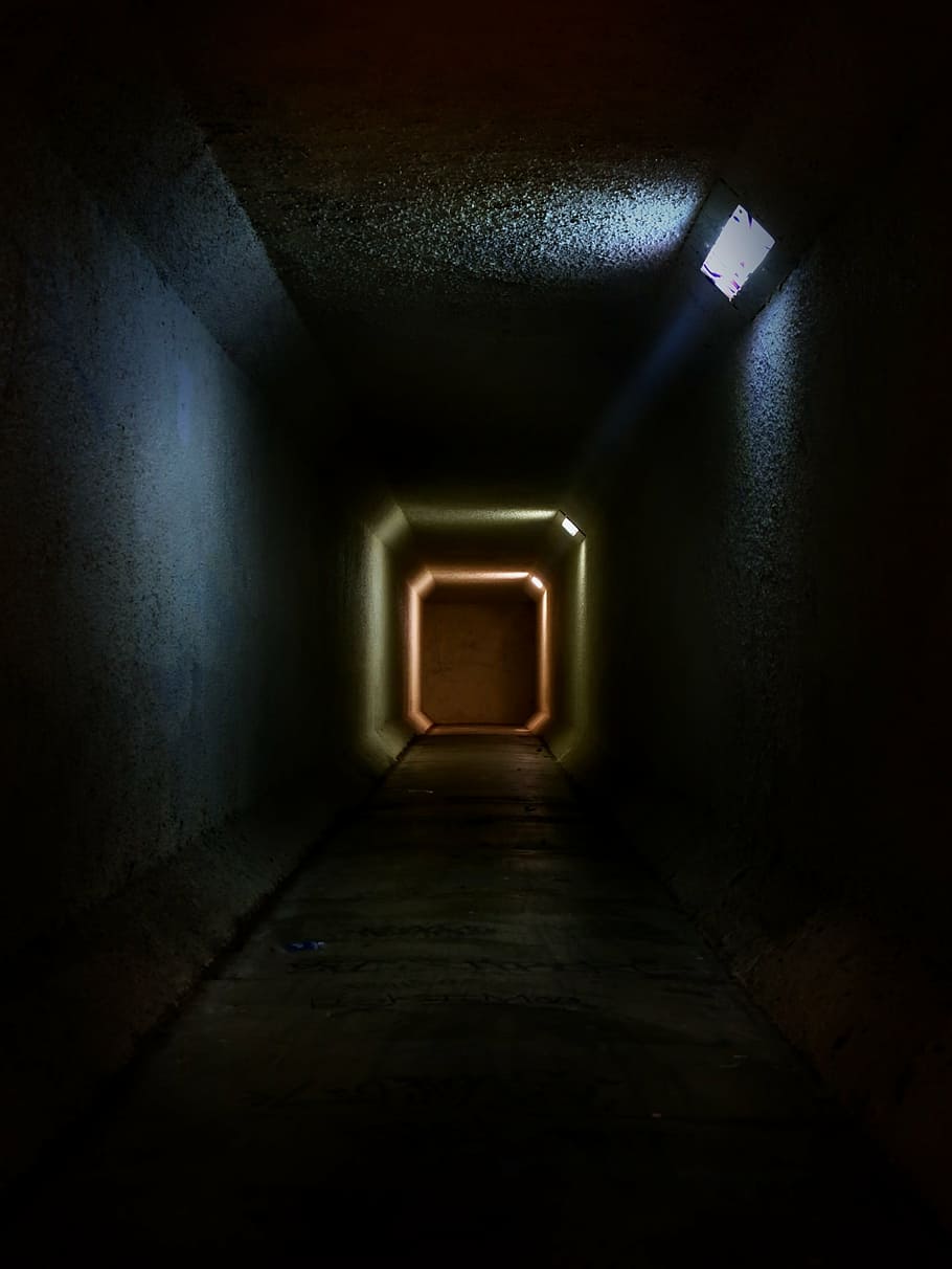 túnel negro, túnel, escalofriante, misterioso, místico, oscuro, subterráneo, ligero, ferrocarril, arquitectura