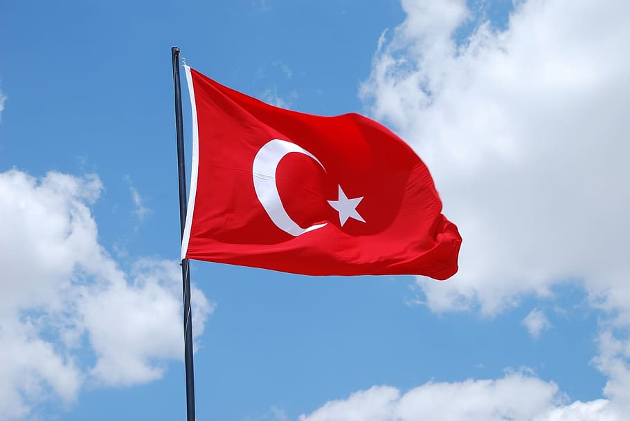 close-up photography, turkey flag, daytime, Turkey, Turkish, Flag, Country, National, turkish, flag, country, national
