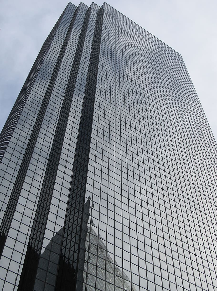 gray building, high rise, dallas, office building, geometric, pattern, reflective, reflection, downtown, texas