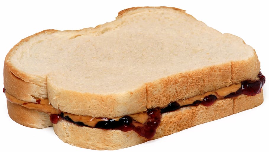 sandwich with sauce, food, eat, diet, peanut, butter, jelly, sandwich, sweet food, food and drink
