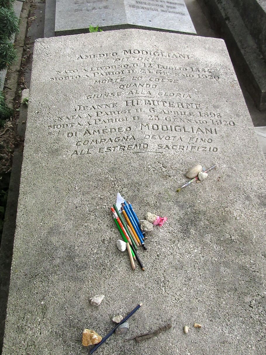 París, Père Lachaise, cementerio, lápida sepulcral, tumba, antiguo cementerio, memoria, Modigliani, Francia, lugar de descanso