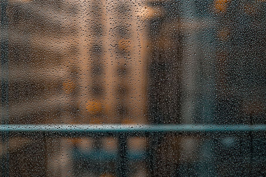 tanpa judul, basah, kaca, hujan, air, tetesan, latar belakang, abstrak, jendela, tetesan hujan