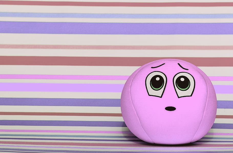 pink ball illustration, smiley, sorry, surprised, excuse me, funny, pink, sweet, cute, face