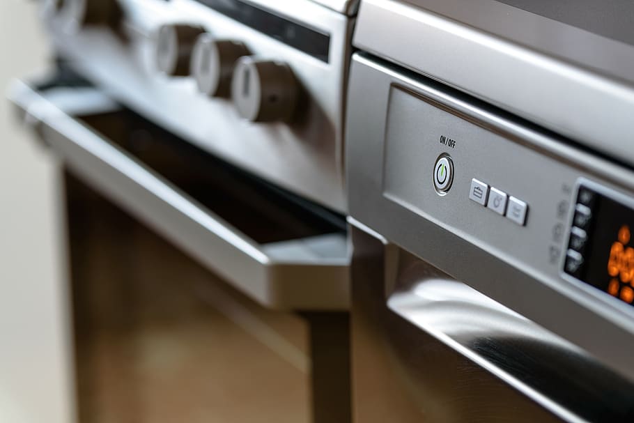 technology, electronics, oven, appliance, kitchen, metal, modern, steel, indoors, close-up