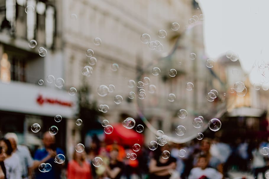 soap, bubbles, city, show, town, lodz, łódź, Poland, crowd, Piotrkowska