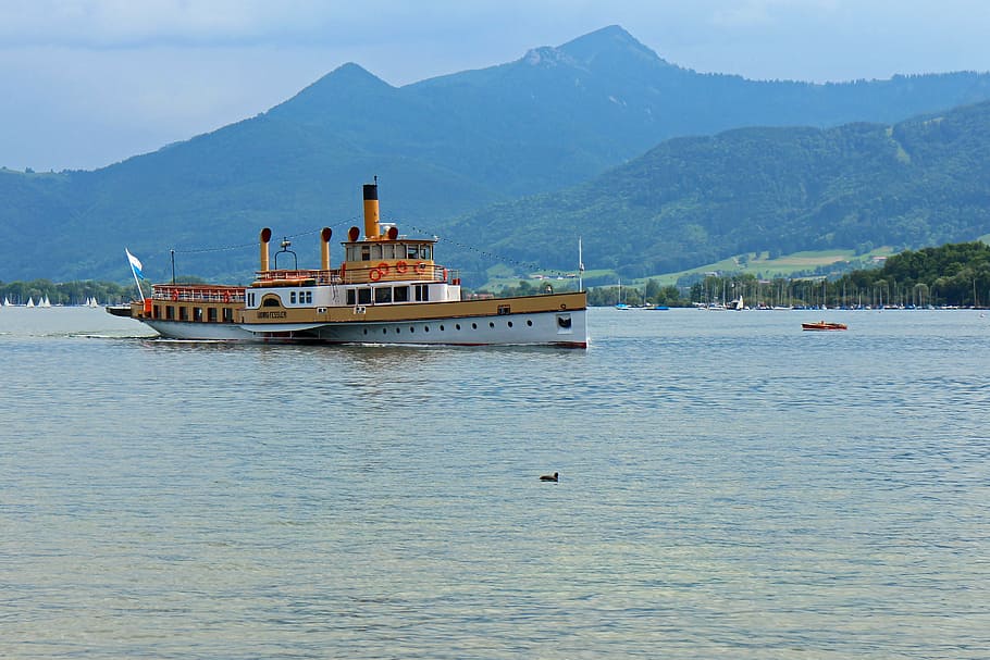paddle steamer, paddle steamers, passenger ship, steamer, water, ship, chiemsee, transportation, nautical vessel, sea