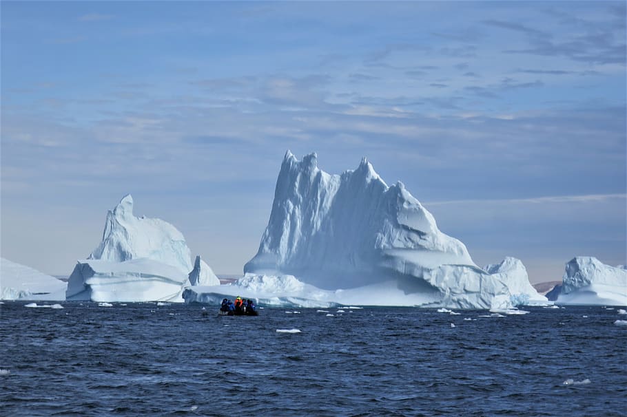 iceberg, blue, sea, cold, greenland, water, ice, glacier, waterfront, cold temperature