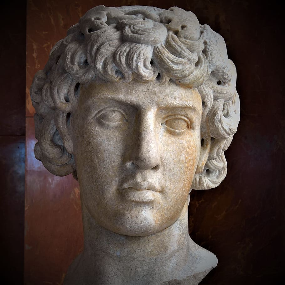 ancient rome, head, sculpture, antique, marble, louvre, art and craft, statue, craft, human representation