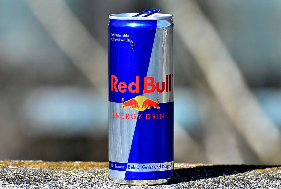 Shallow Focus Photography Blue Gray Red Bull Energy Drink Tin Red Bull Energy Drink Drink Caffeine Pxfuel