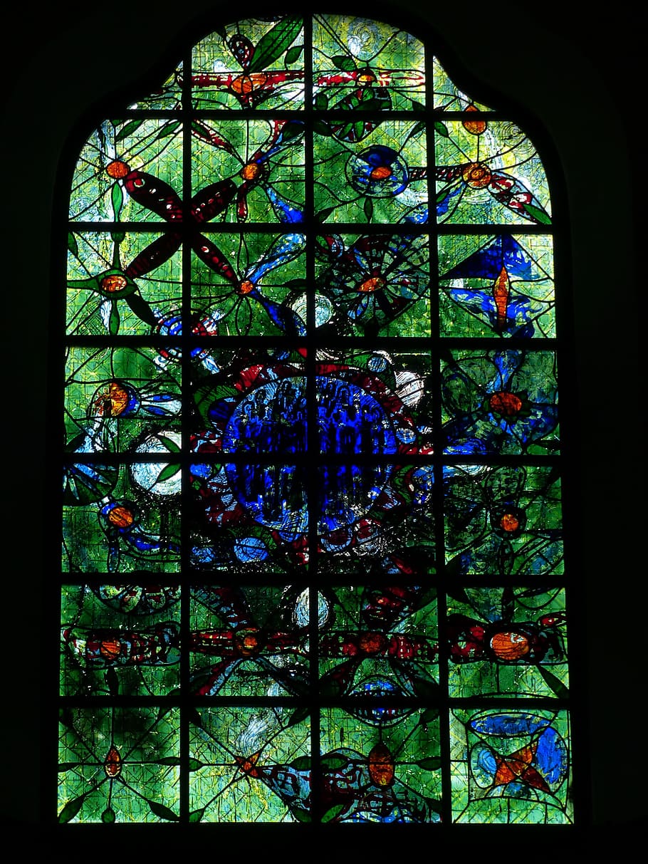 Church Window, Glass, window, church, color, shine through, green, multi colored, day, indoors