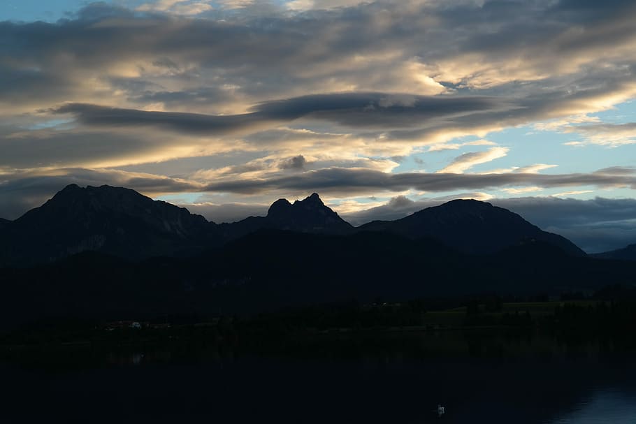 Danau, Refleksi, Gunung, Panorama, panorama gunung, pegunungan, allgäu, pemulihan, tenang, relaksasi