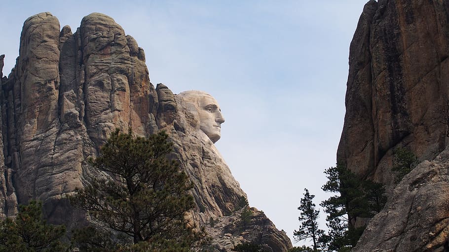 Mt Rushmore, Presidente, Presidencial, Sul, Dakota, Monte, Washington, memorial, turismo, preto