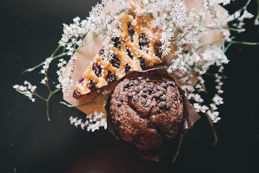 focus photo, baked, pie, cupcake, muffin, pastry, bake, food, eat, dessert