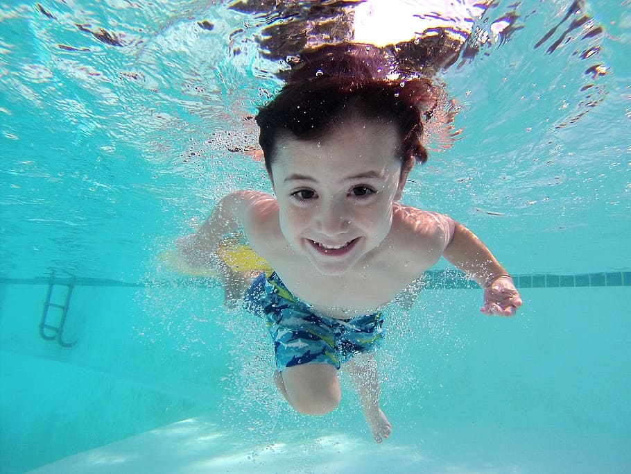 chico, natación, piscina, niño, nadar, bajo el agua, diversión, agua, mojado, verano