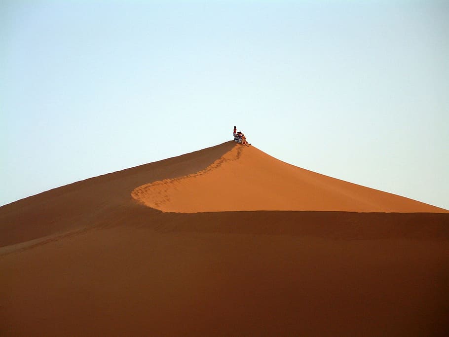 Dune, Gurun, Pemandangan, Pasir, Afrika, maroko, sahara, gundukan pasir, hari, langit cerah