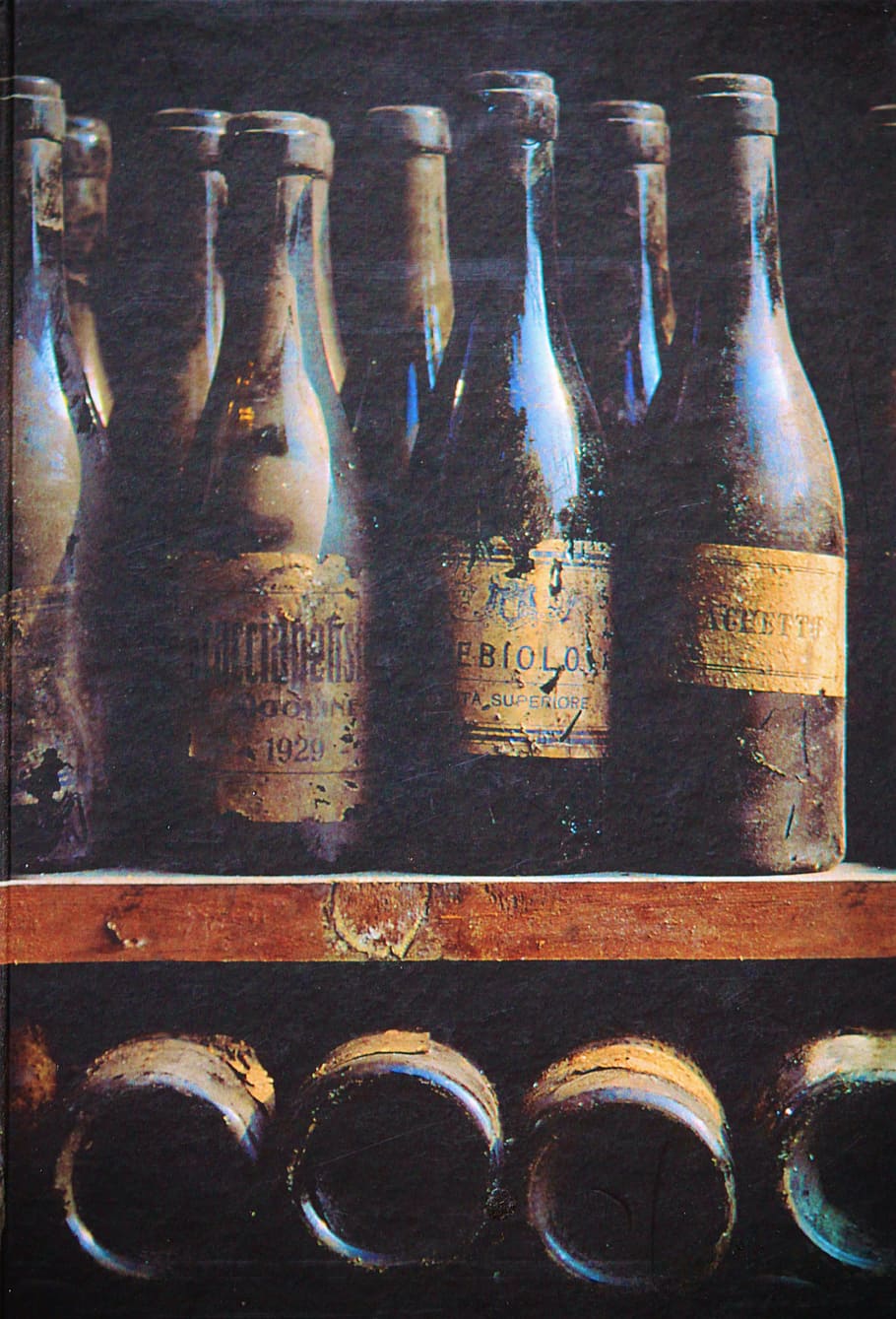 black, glass wine bottles, brown, wooden, wine shelf, wine bottles, wine bottle range, bottles, shelf, wine rack