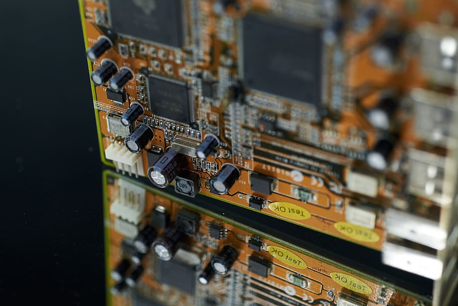 circuit, card, computer, closeup, abstract, reflection, technology, focus, floating, electronic