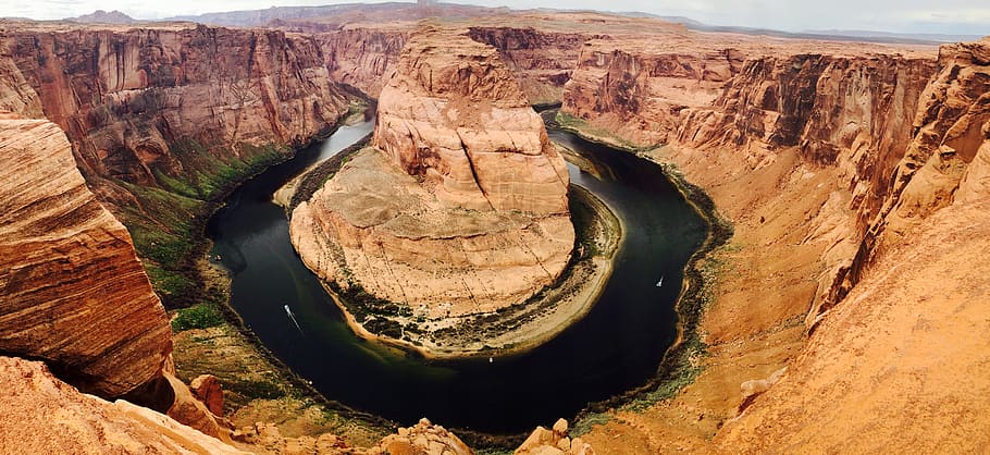 aerial, photography, grand, canyon, daytime, horseshoe bend, grand canyon, arizona, usa, gorge