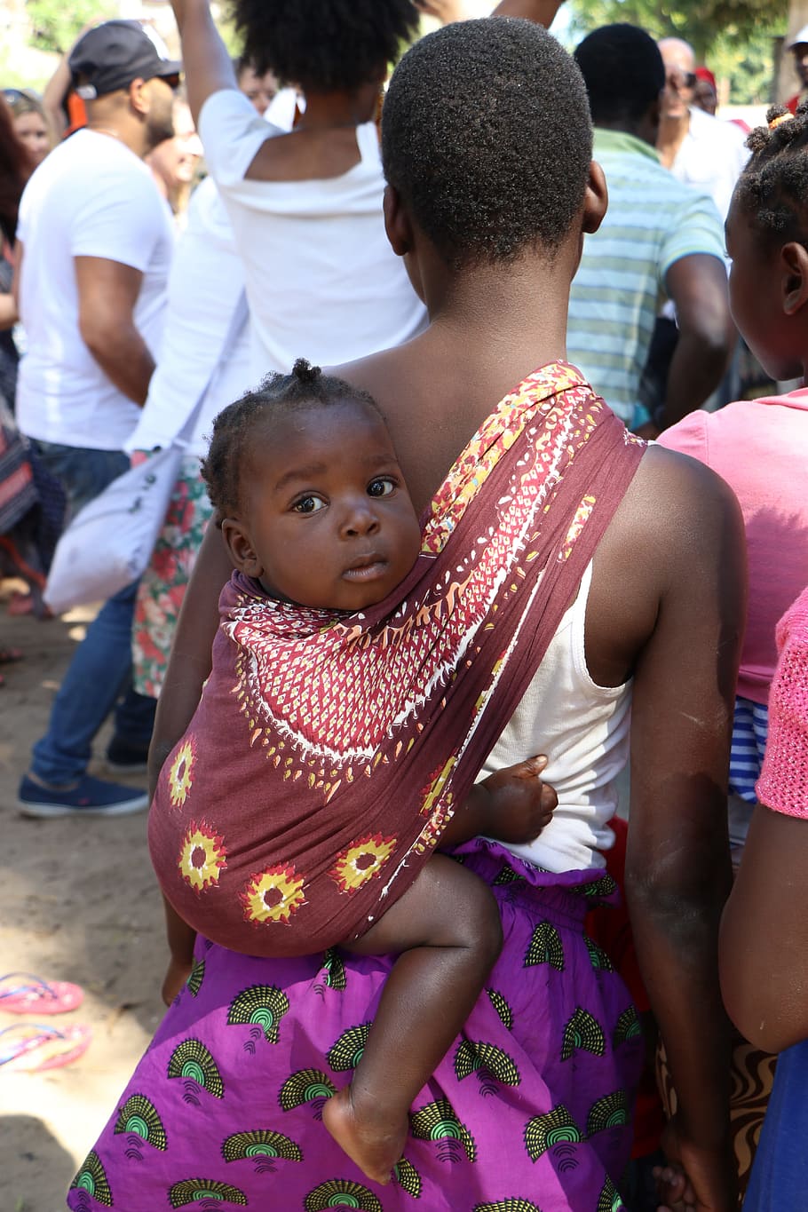 Baby, Sling, Caring, Child, baby, sling, mother, africa, togetherness, people, girls