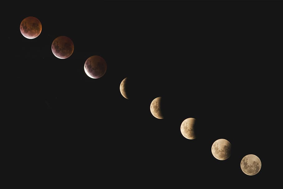 ilustração da lua, lua, escuro, noite, céu, espaço, planos de fundo, astronomia, resumo, círculo