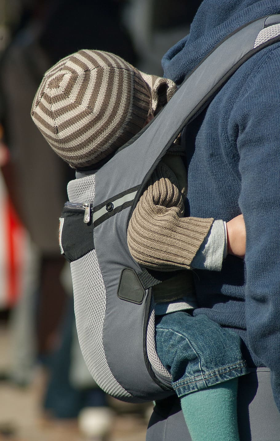 Baby Carrier, Baby, Transport, baby, transport, hat, rear view, cap, outdoors, day, people