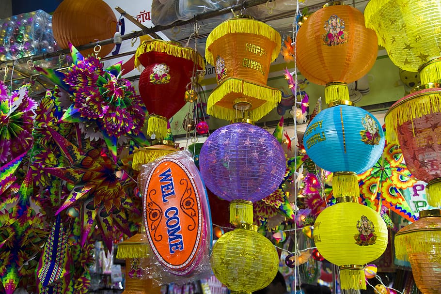 festival, lanterns, diwali, celebrations, hanging, lantern, lighting equipment, decoration, chinese lantern, celebration