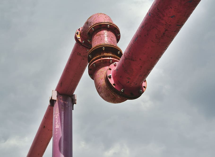 Rust, Street Art, Construction, Scrap, iron pipes, sky, cloud - sky, low angle view, day, outdoors