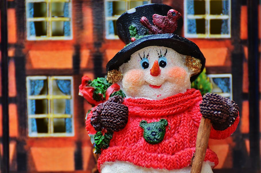 Invierno, Snow Man, Figura, Muñecos de nieve, nieve, invernal, deco, navidad, santa claus, decoración
