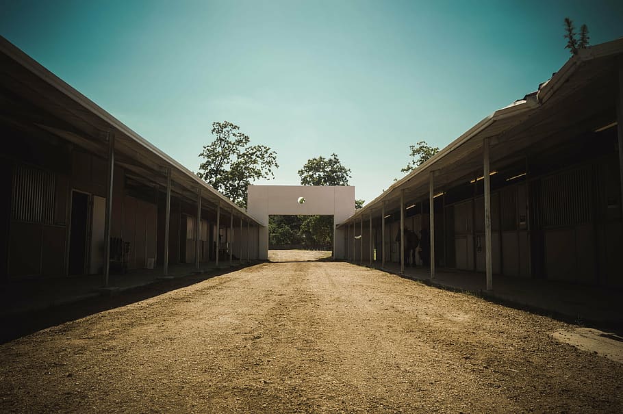 perspective, stables, building, structure, architecture, country, architectural, horse, outdoor, ranch