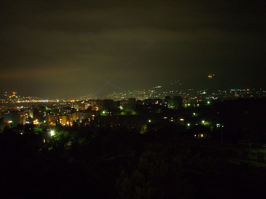 noche, ciudad, luces, oscuridad, antalya, turquía, arquitectura, iluminado, exterior del edificio | Pxfuel
