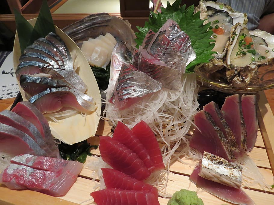 sashimi, alimentos, izakaya, cocina, comida, plato, delicioso, cena, fresco, nutrición