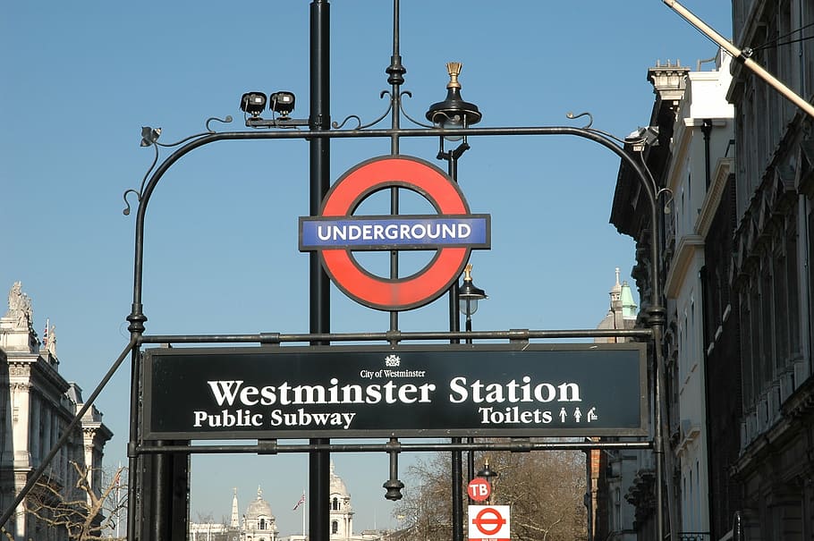 united kingdom, london, subway, underground, westminster, entrance, signs, station, metro, communication