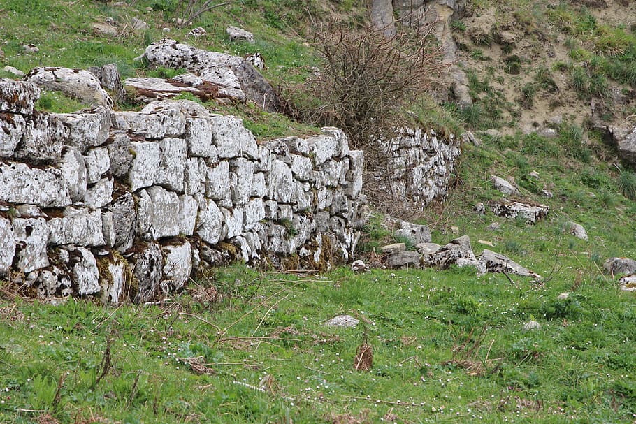 wall, barrier, bricks, stone, prehistory, nature, history, ancient, landscape, sicily