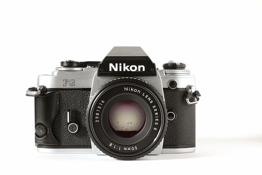 Nikon, analógico, cámara, cámara vieja, fotografía, vintage, lente, retro, película, hipster